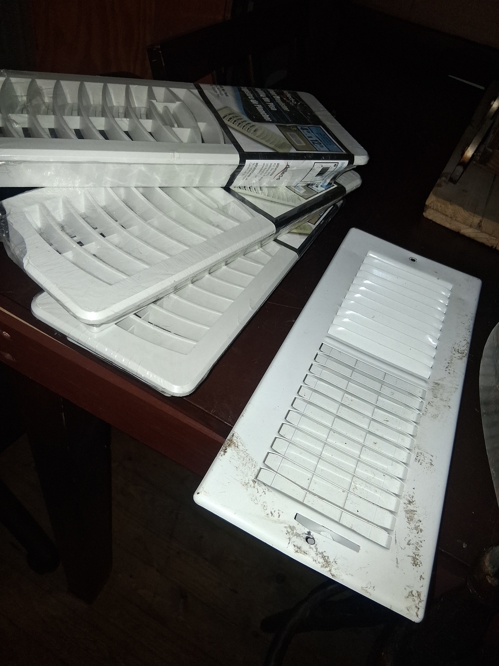 White Plastic Wall Register Vent Covers - Adjustable Louvers